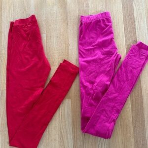 Femmora BUNDLE of 2 Women's Cotton Red and Pink Leggings
